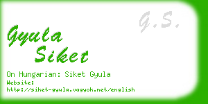 gyula siket business card